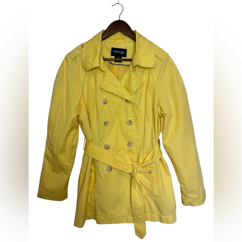 St. John's Bay Yellow Double-Breasted Trench Coat